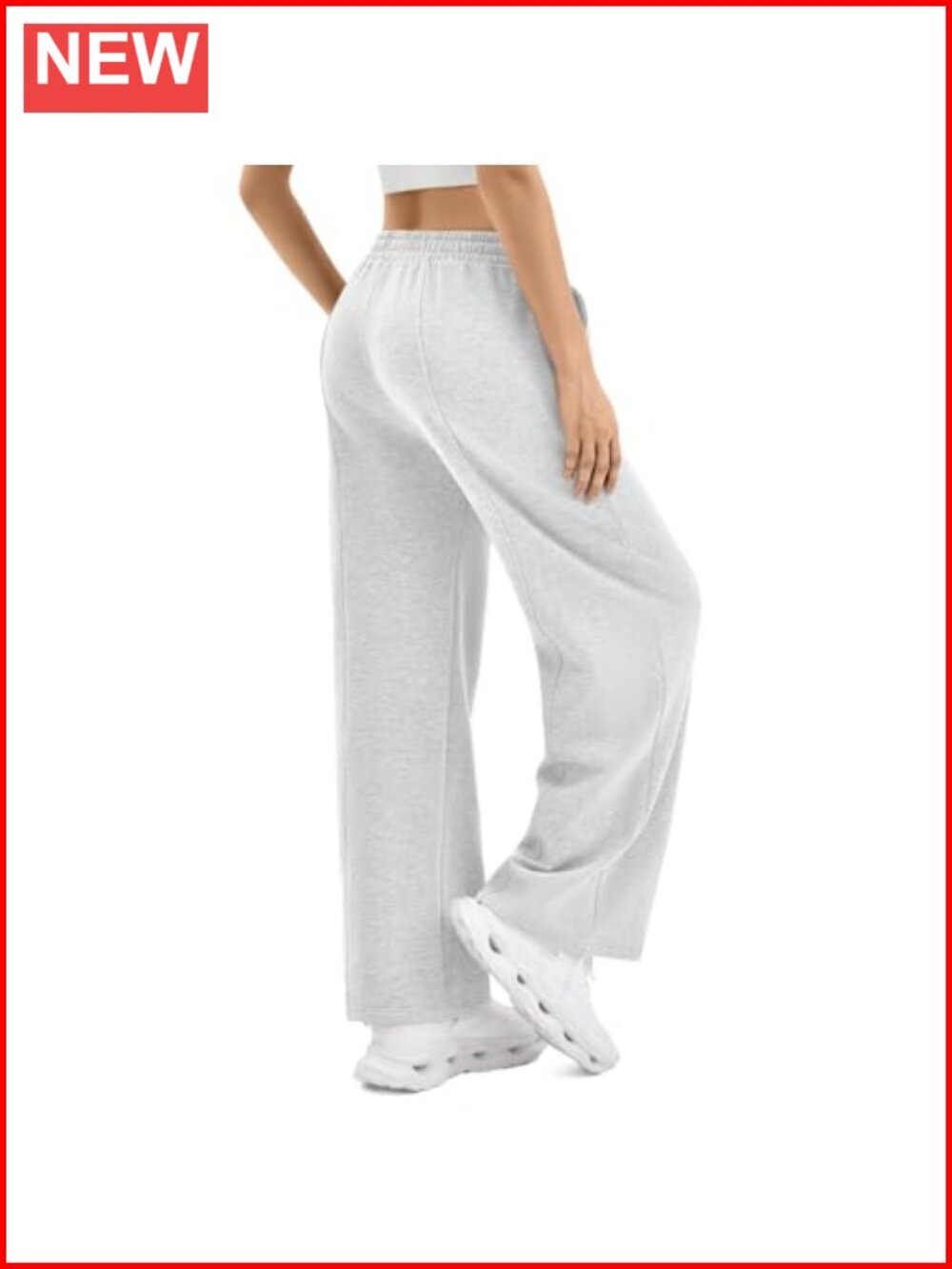 Wide Leg Sweatpants with Pockets Polyester Drawstring High Rise Active Pants
